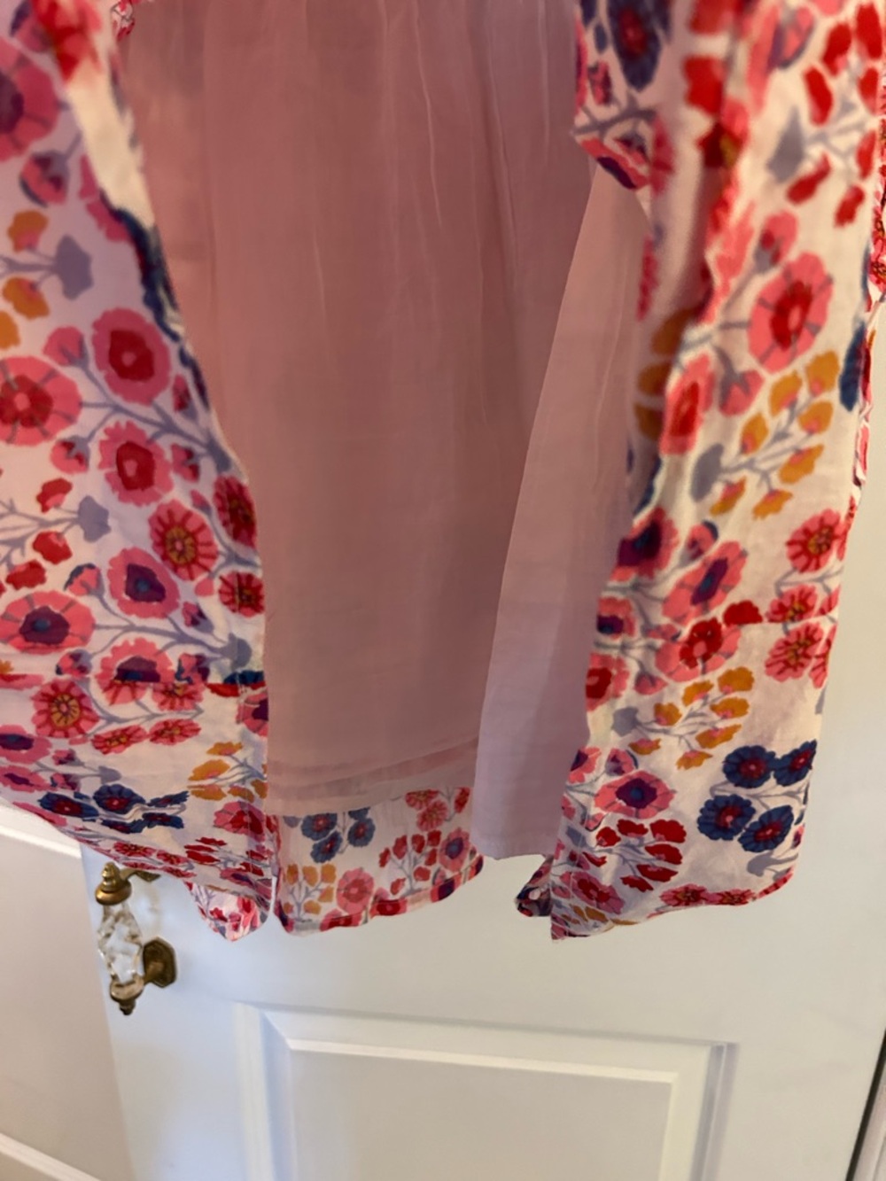 RO’S GARDEN Floral Tiered Short-Sleeve Dress - Red & Navy - Picture 5 of 6